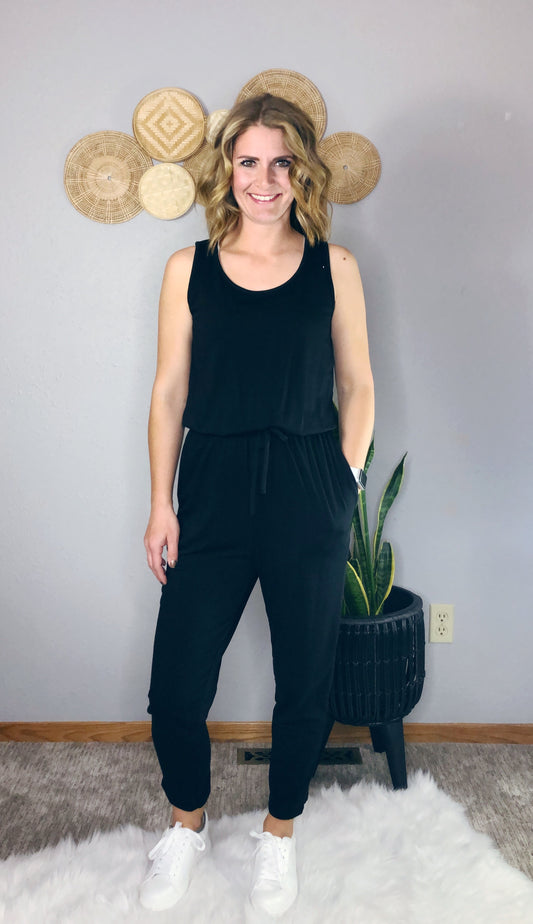 BLACK KNIT JUMPSUIT