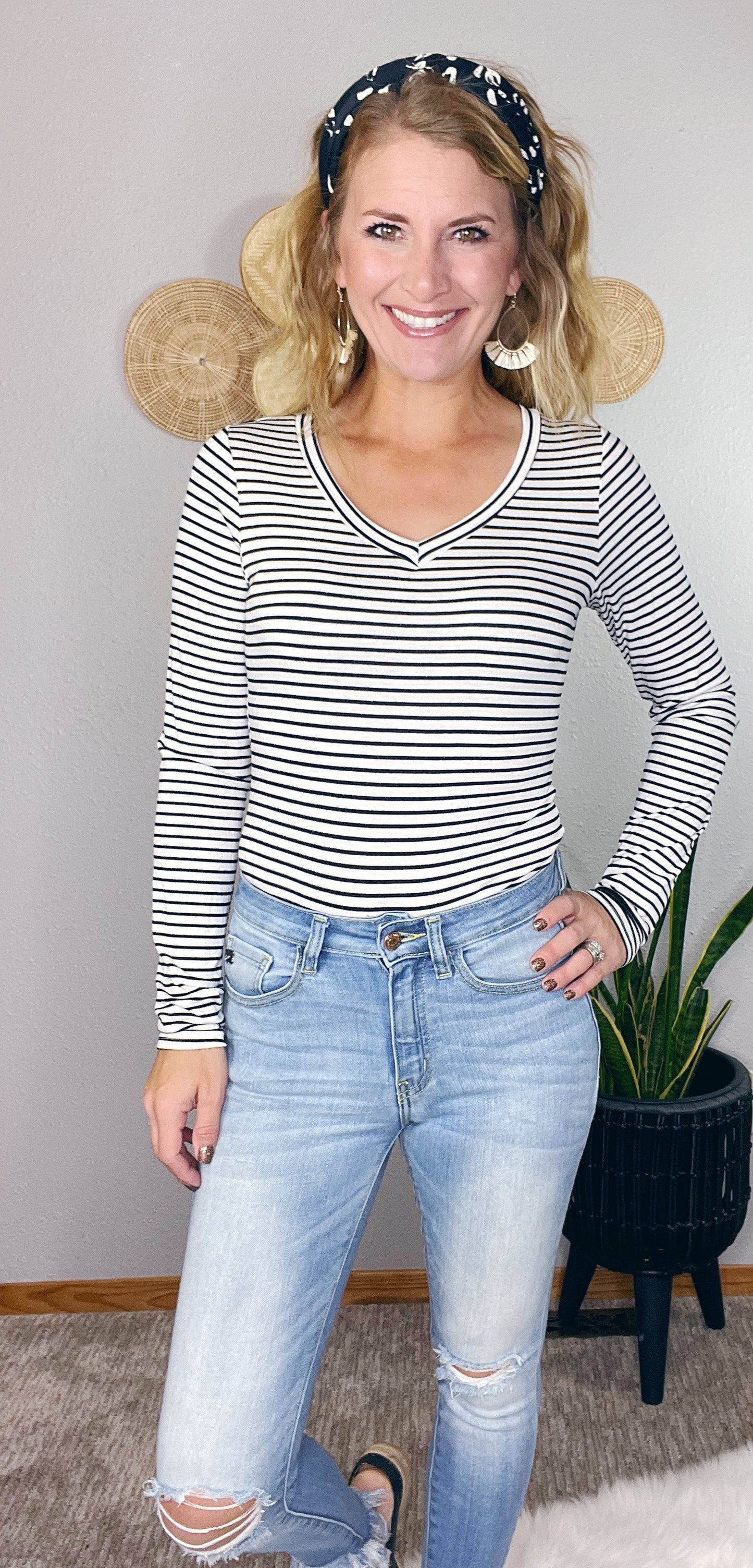 STRIPED BODY SUIT