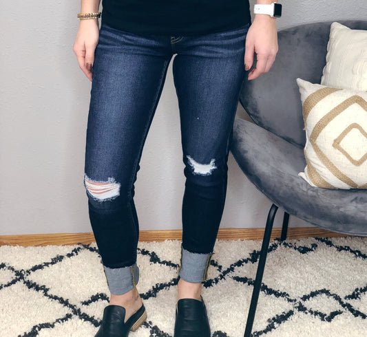 LOW RISE CUFFED ANKLE SKINNY