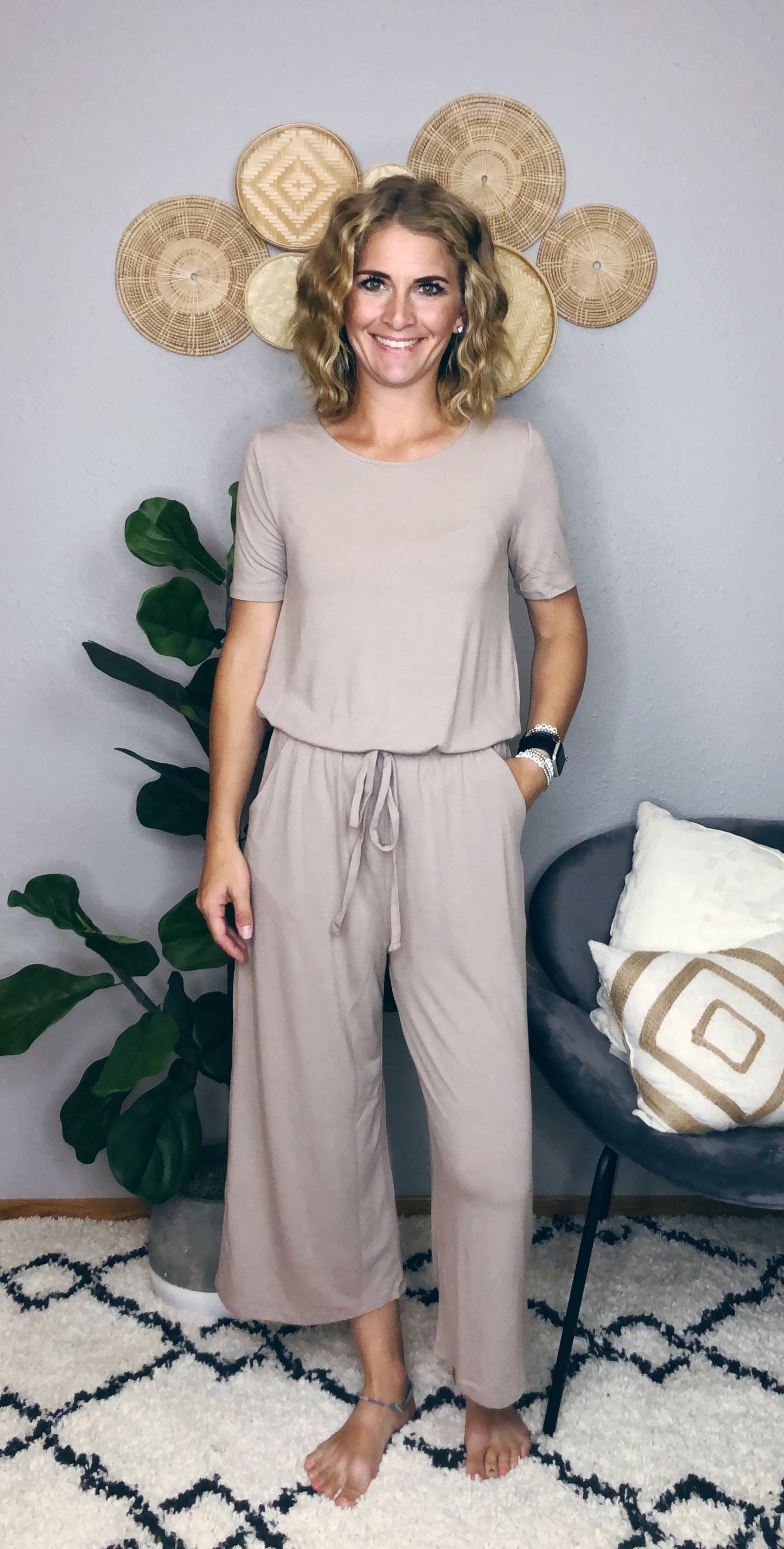 TAUPE CAPRI ROMPER