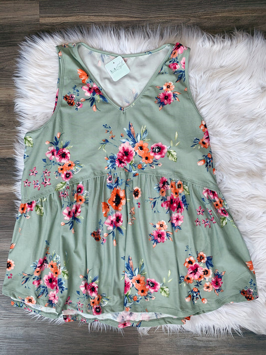 SLEEVELESS BABY DOLL TOP {EXTENDED SIZE}