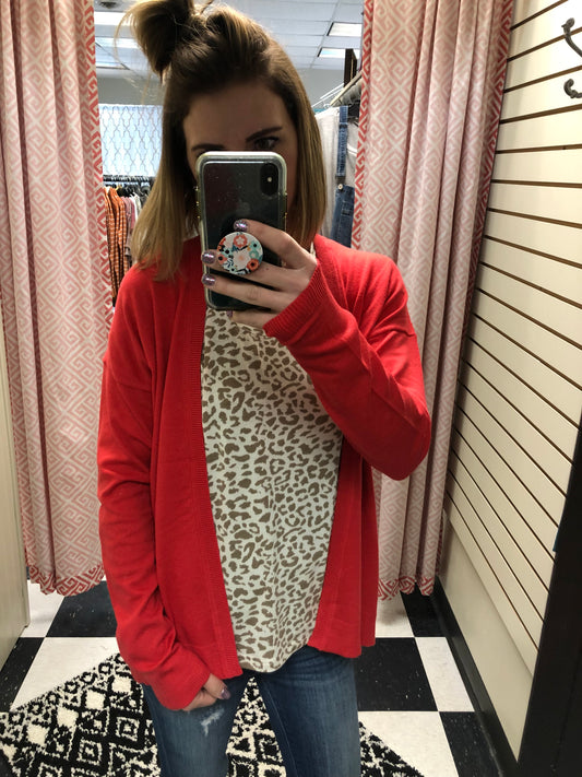 PATTERN BACK CARDIGAN
