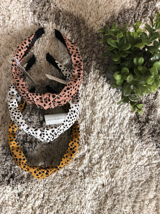 DOT PRINT KNOTTED HEADBAND