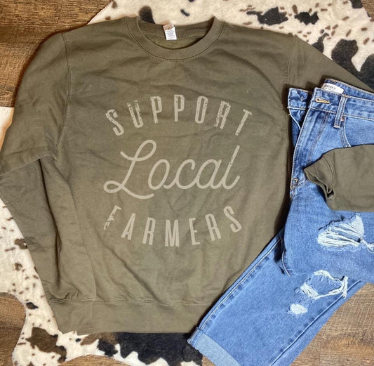 SUPPORT FARMERS OLIVE PULLOVER
