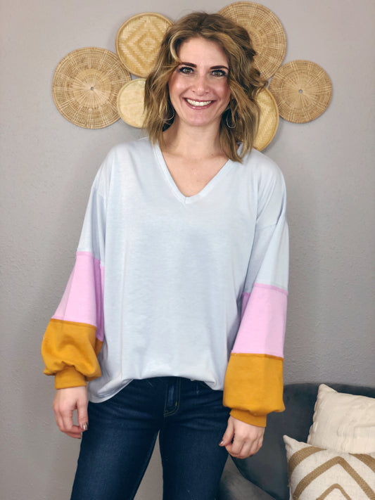 TERRY COLOR BLOCK TOP