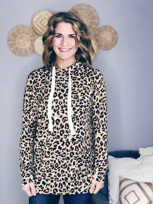 LEOPARD HOODIE W/ POCKET