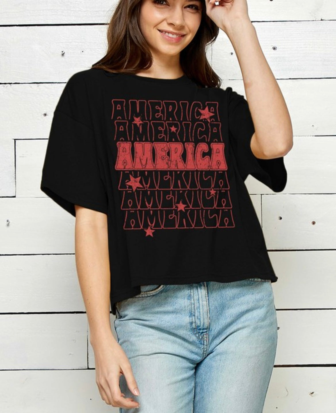 AMERICA CROP GRAPHIC TEE