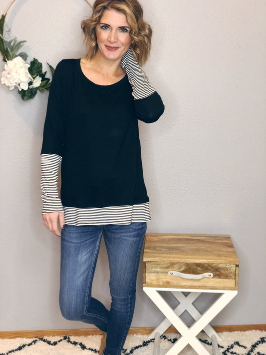 BLACK W/ STRIPES TOP