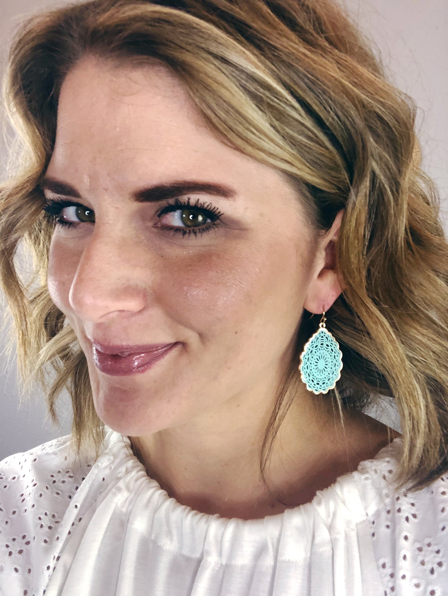 LASER CUT MANDALA HOOK EARRING