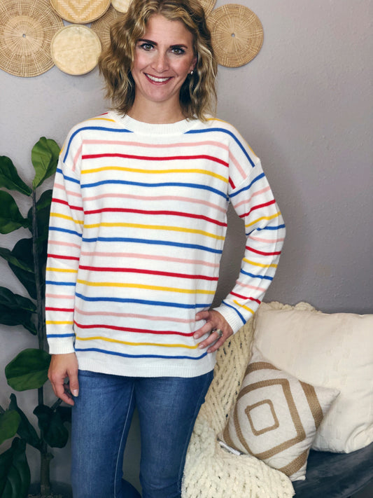 RAINBOW STRIPE SWEATER