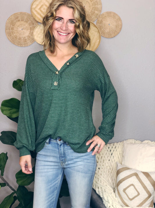 BUTTON FRONT GREEN TOP