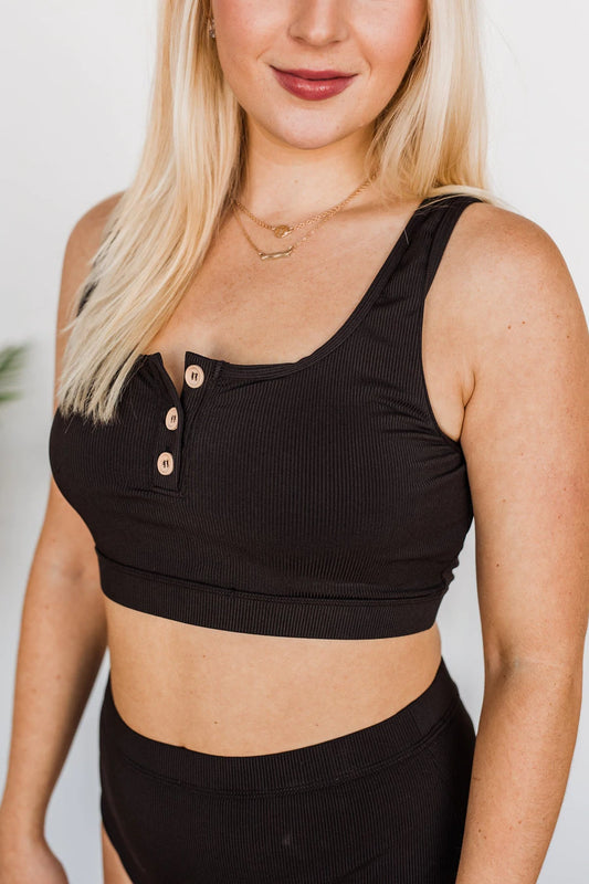 SUMMERTIME SHINE RIBBED KNIT SWIM TOP