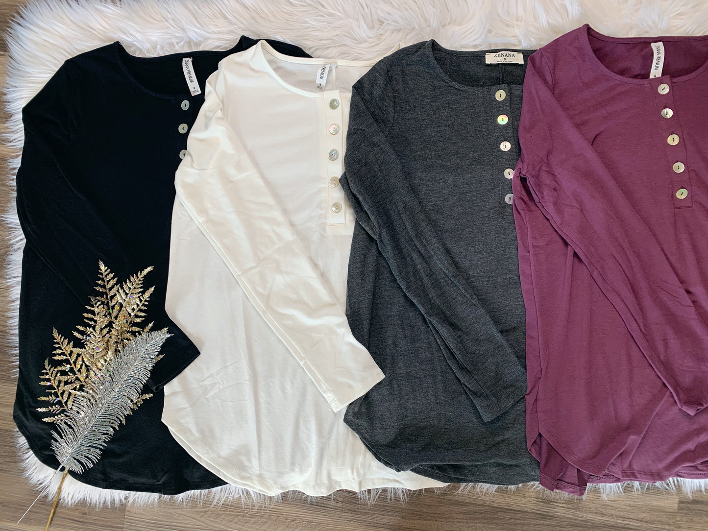 BUTTON FRONT LONG SLEEVE BASIC