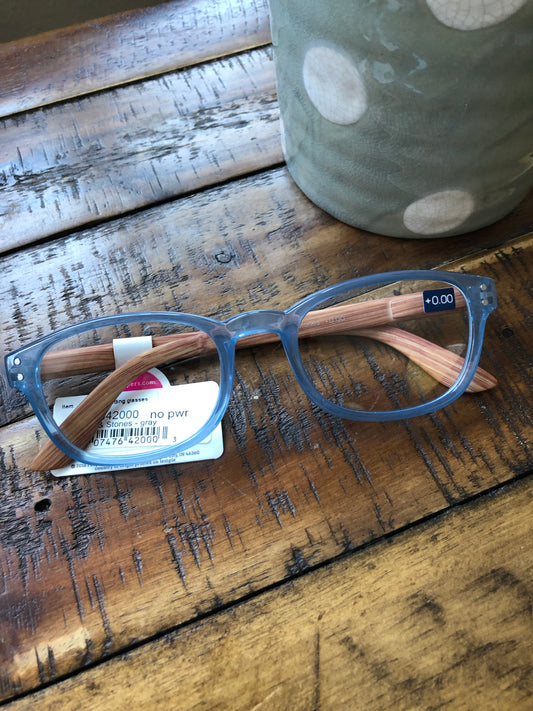 Clear blue glasses
