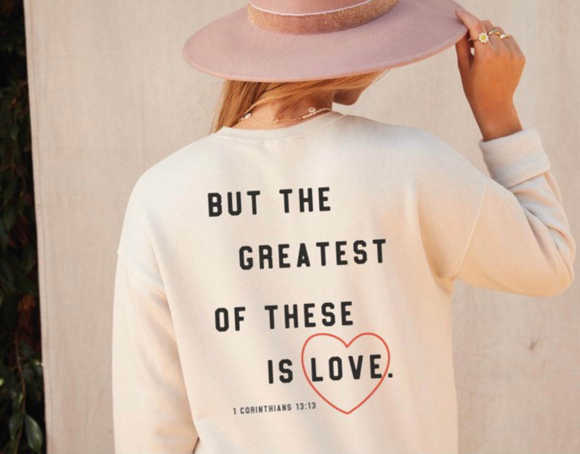 FAITH HOPE LOVE FLEECE PULLOVER