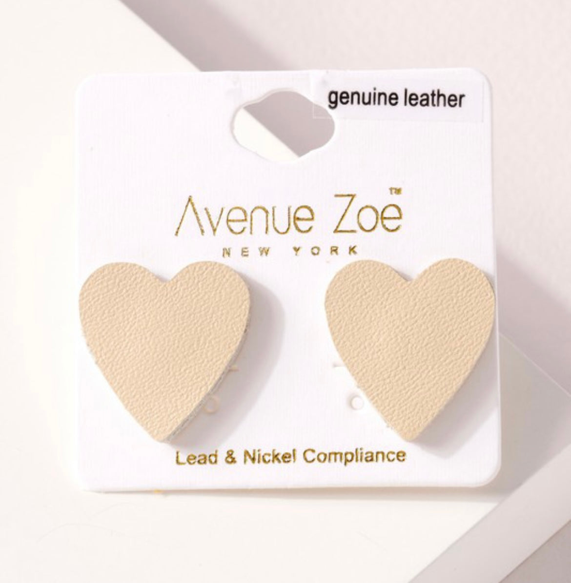 LEATHER HEART EARRING
