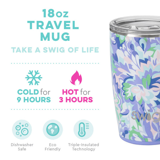 MORNING GLORY 18oz TRAVEL SWIG MUG