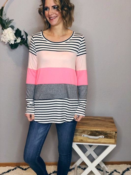 NEON AND STRIPES TOP