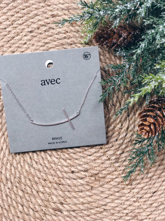 16” SILVER CROSS NECKLACE