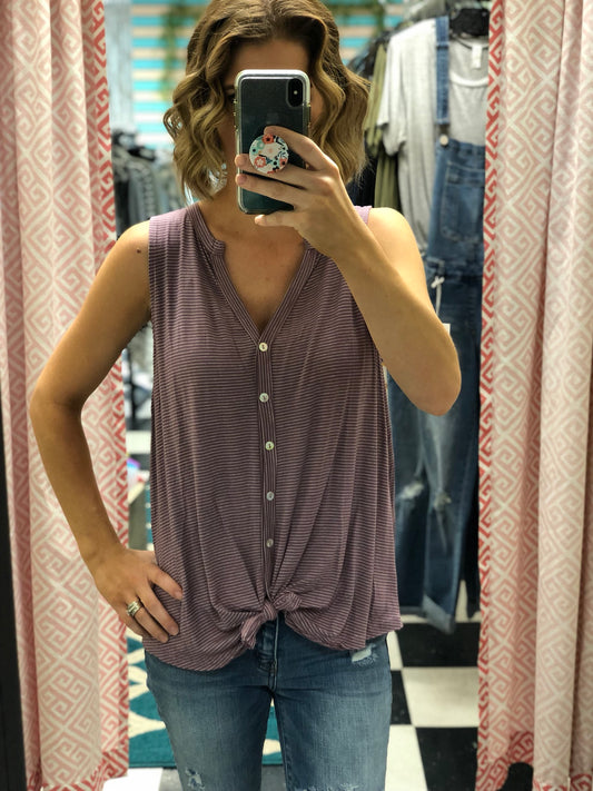 STRIPE BUTTON DOWN TANK