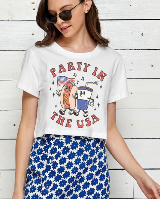 PARTY IN THE USA CROP TEE