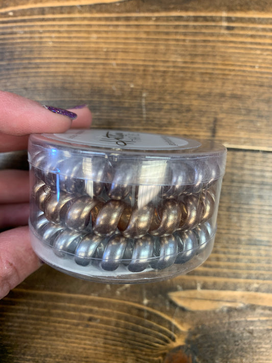 Silver Rose Hair Ties