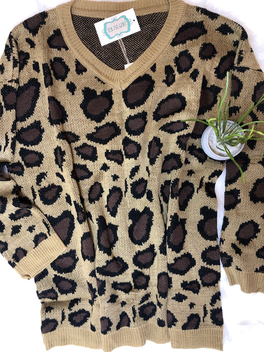 LEOPARD PRINT SWEATER {EXTENDED SIZE}