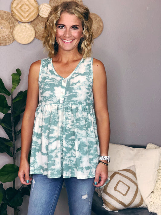 TIE DYE PEPLUM TANK