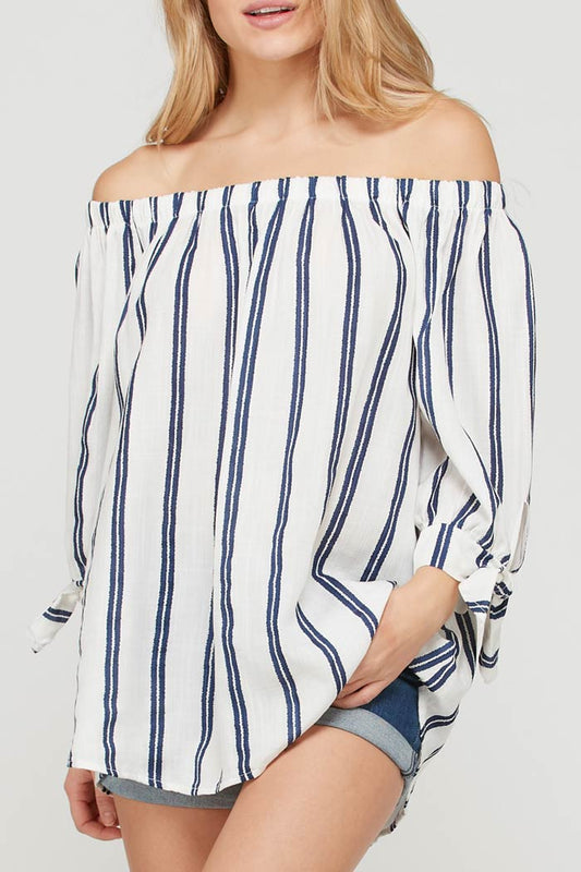 OFF THE SHOULDER STRIPE TOP