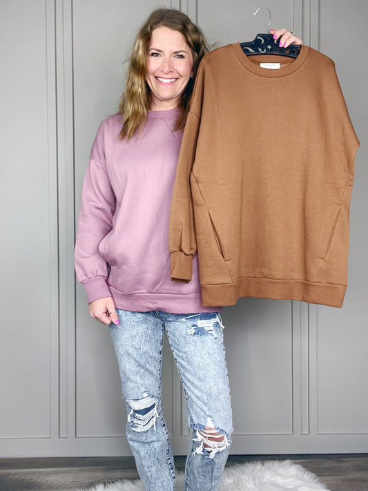 CREW NECK TUNIC SPRING SWEATER