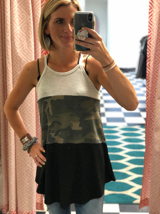 CAMO COLOR BLOCK TANK