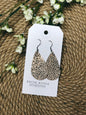 SMALL GOLD SPARKLE LEATHER EARRING