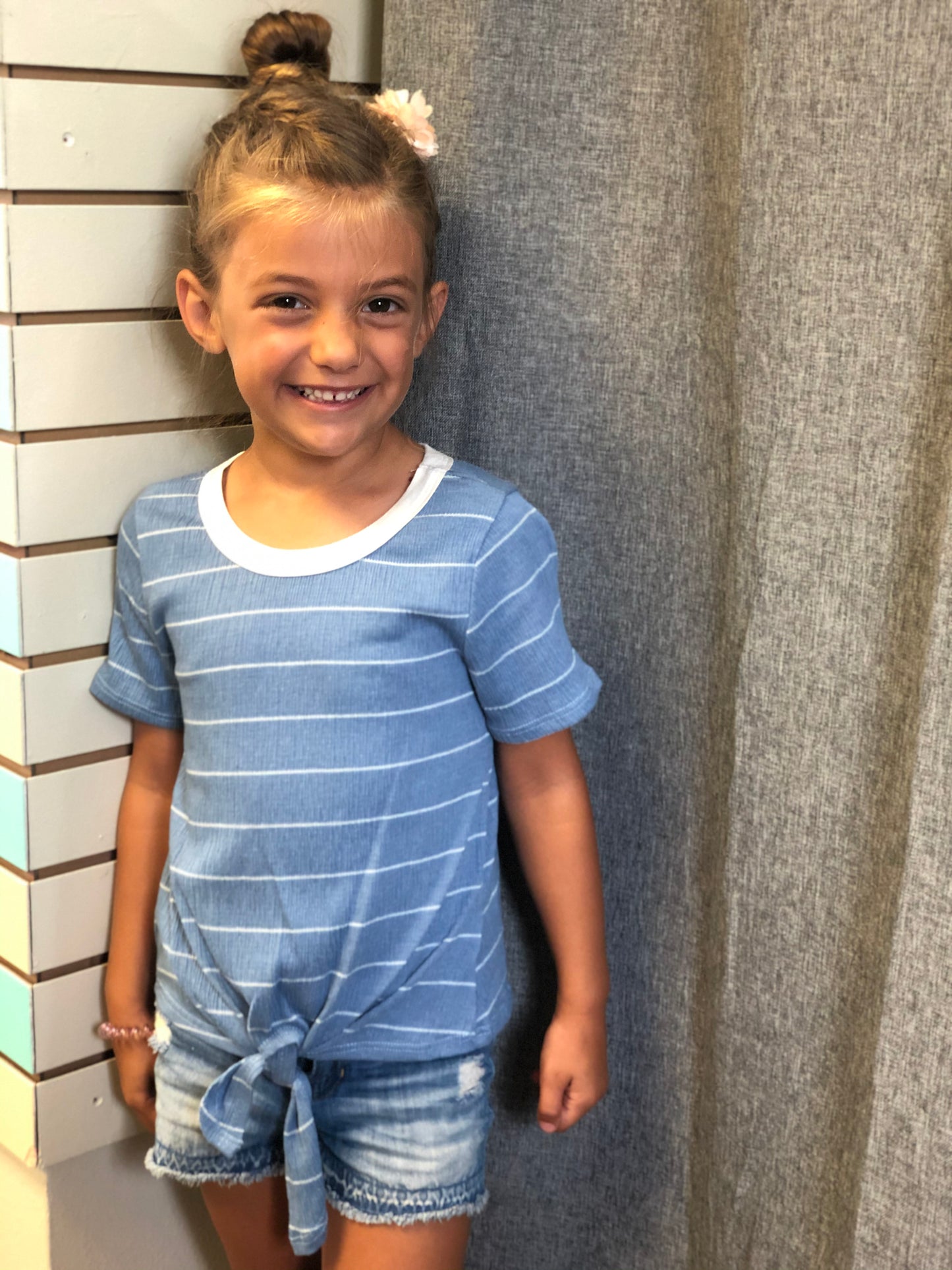 STRIPE AND TIE TOP {LITTLES}