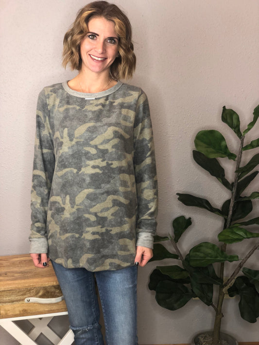 CAMO CREW NECK LONG SLEEVE