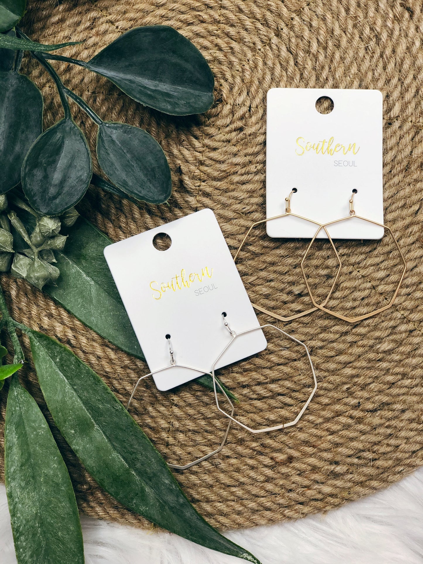 HEXAGON DROP EARRINGS