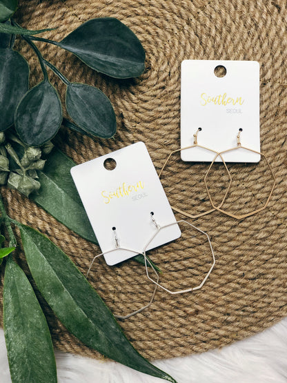 HEXAGON DROP EARRINGS