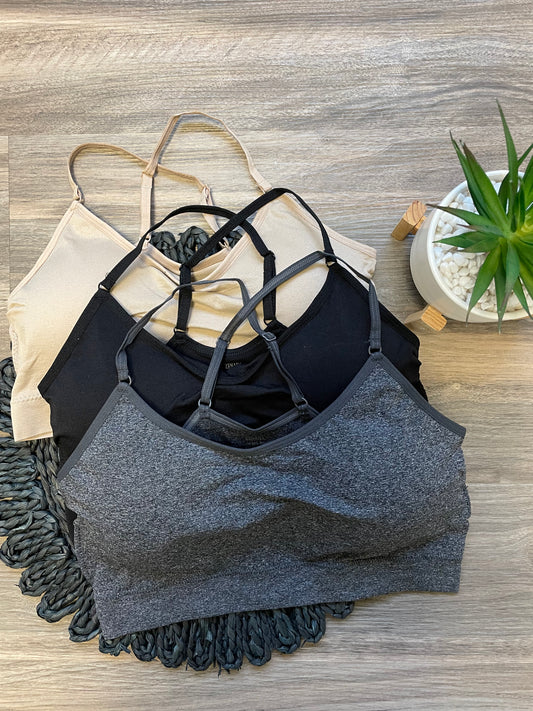 CROSS BACK PADDED SEAMLESS BRA