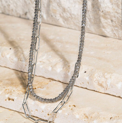 CHAIN AND BEAD NECKLACE
