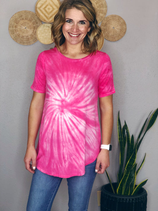 TIE DYE ROUND NECK SHORT SLEEVE TEE