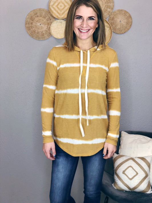 TIE DYE HOODIE WITH LEOPARD HOOD