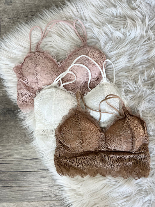 LACED DOUBLE STRAP BRALETTE