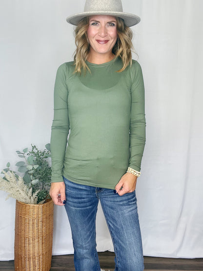 BUTTER LONG SLEEVE ROUND NECK TEE