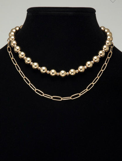 DOUBLE LAYER BEAD NECKLACE