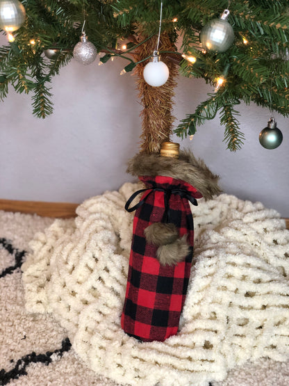PLAID WINE BOTTLE COVER