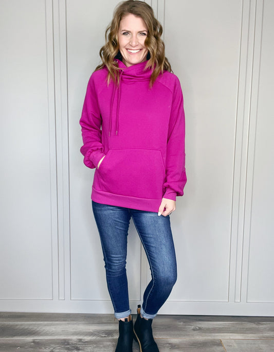 PINK SIDE TIE HOODIE