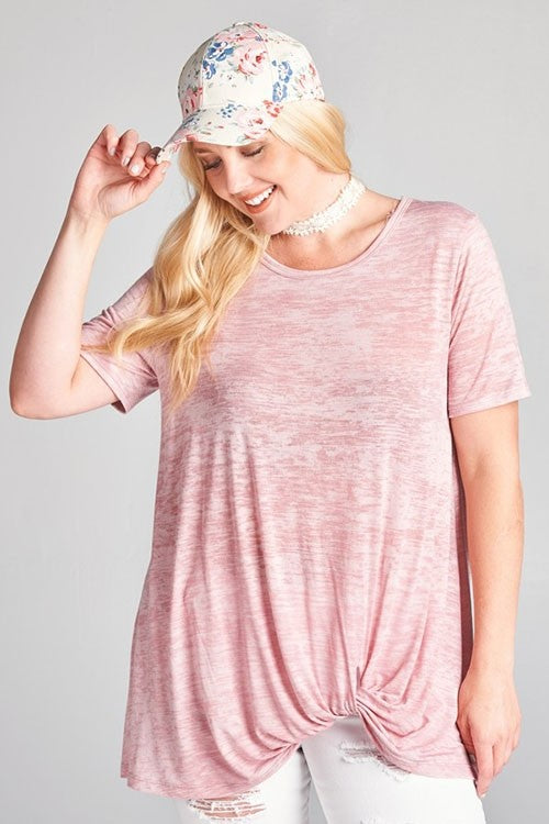 FRONT KNOT TEE {EXTENDED SIZE}