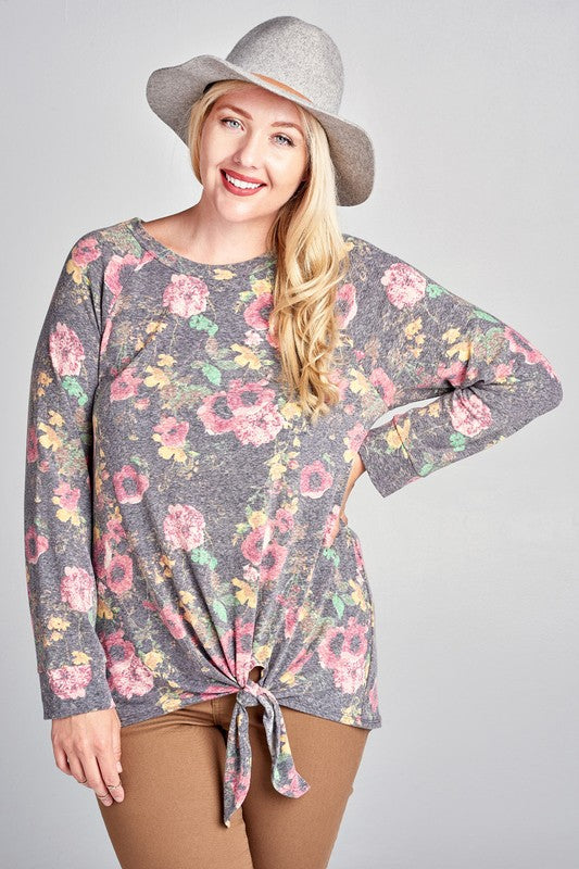 FLORAL PRINT FRONT KNOT {EXTENDED SIZE}