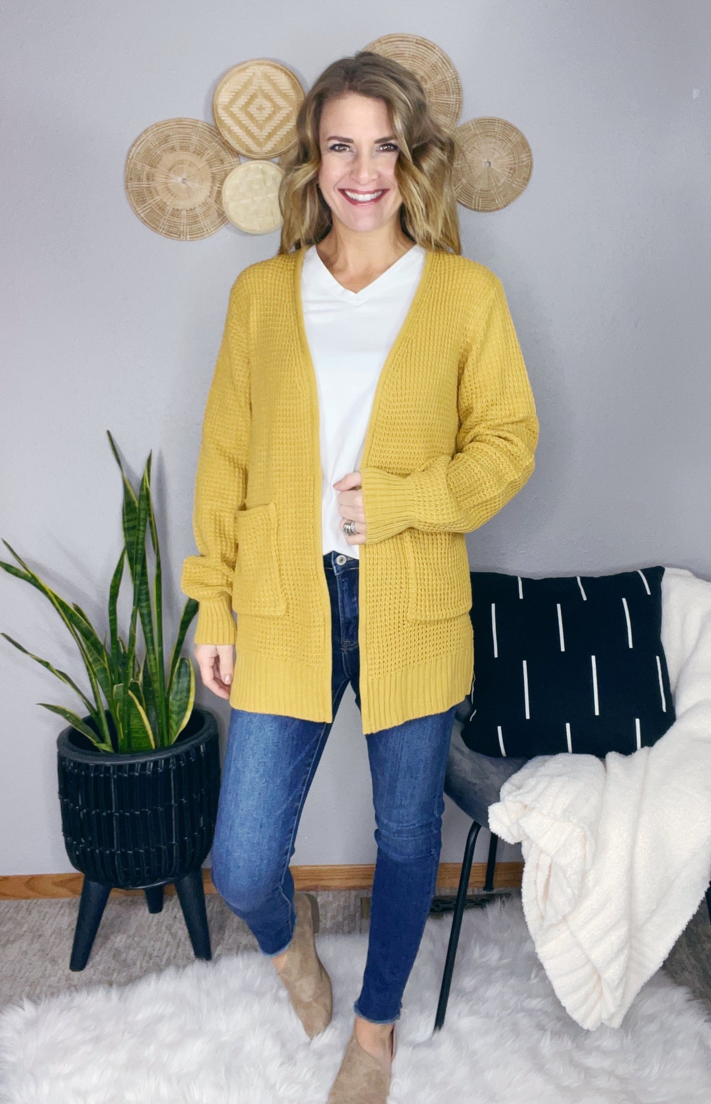 WAFFLE OPEN CARDIGAN SPRING 22