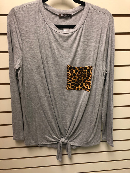 LEOPARD POCKET TOP