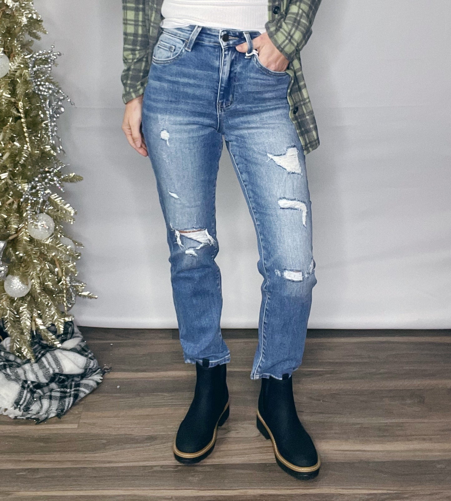 VERVET STRETCH MOM JEAN